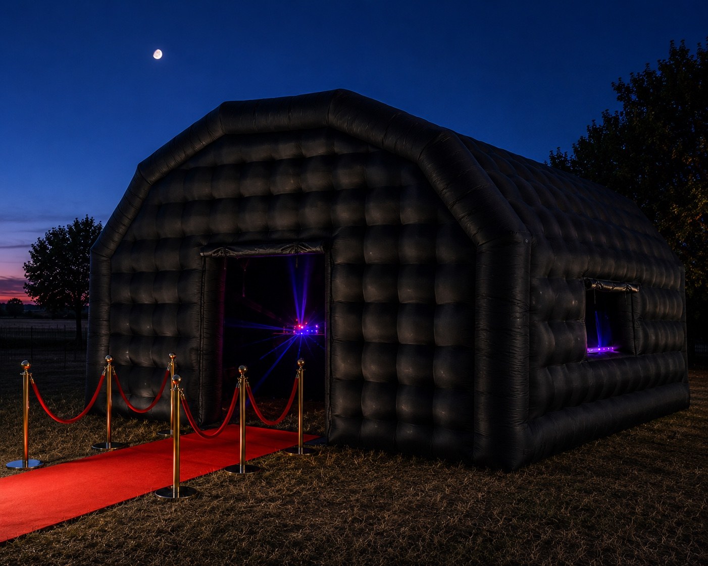 Boîte de nuit gonflable OneLoc en soirée